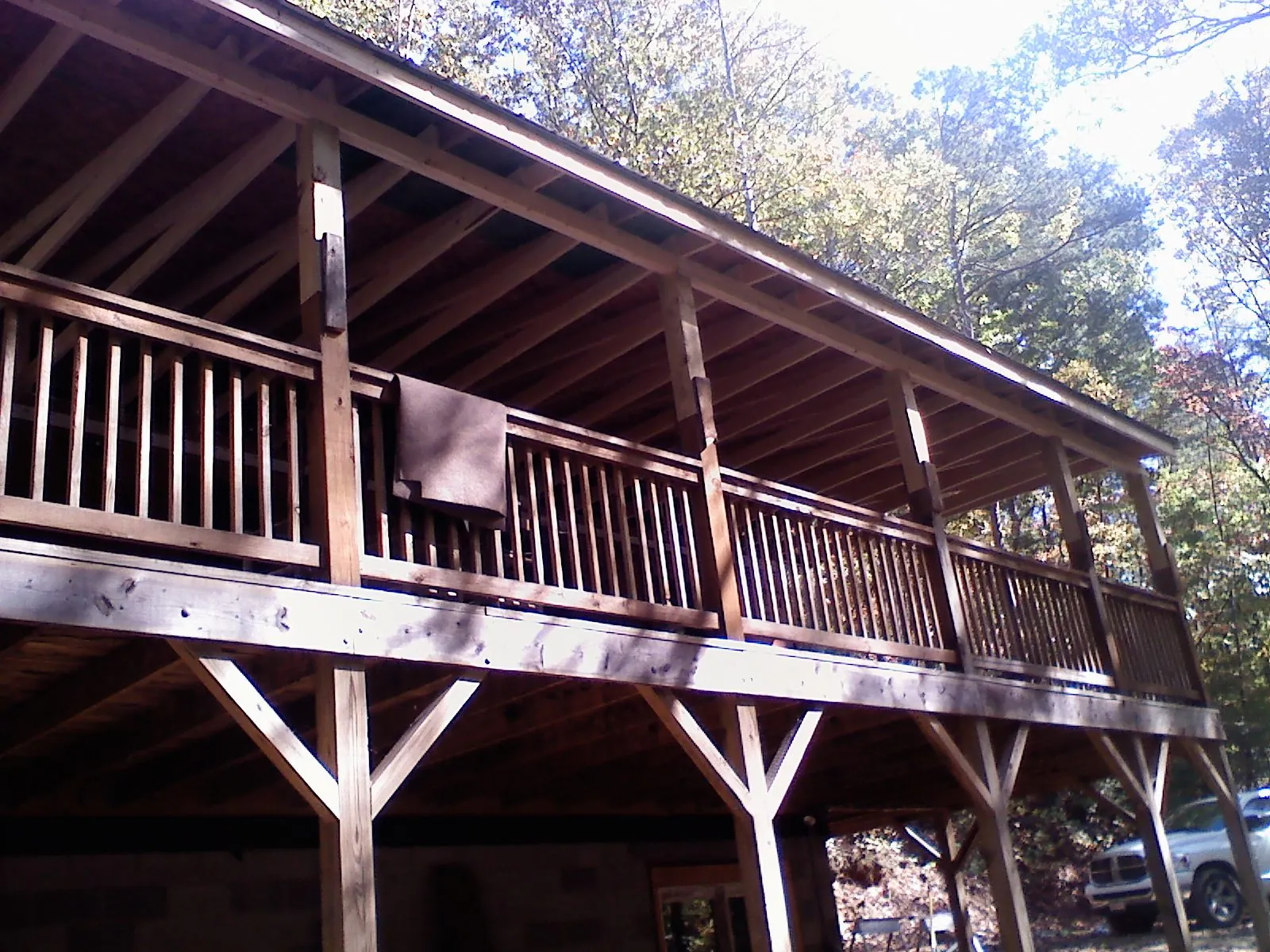 Timber framing under a new elevated porch and deck — Roof Leak Repair in Seagrove by Roofing Brothers